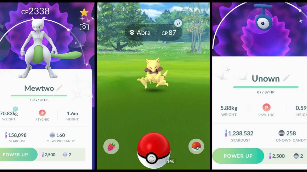 pokemon go abra, mewtwo