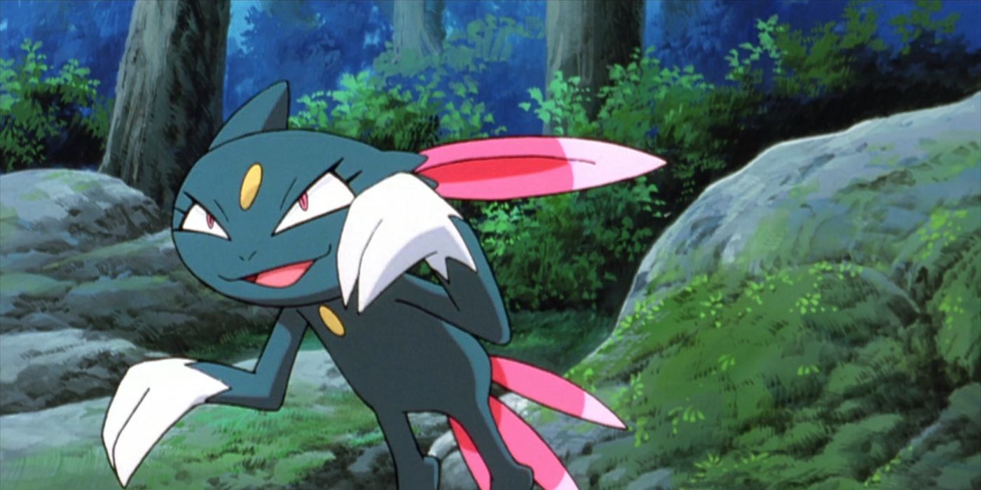 pokemon sneasel sneaking around a foreset