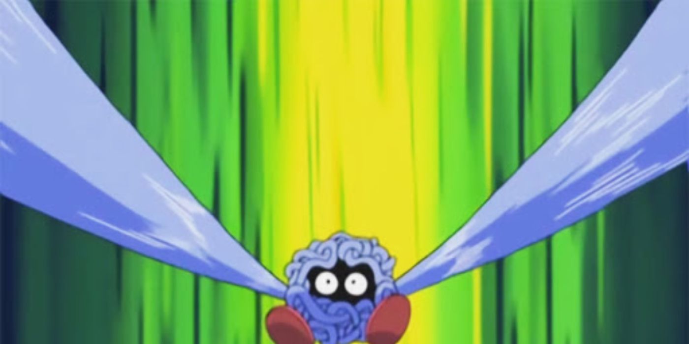 pokemon tangela extending its arms towards camera with green backgound