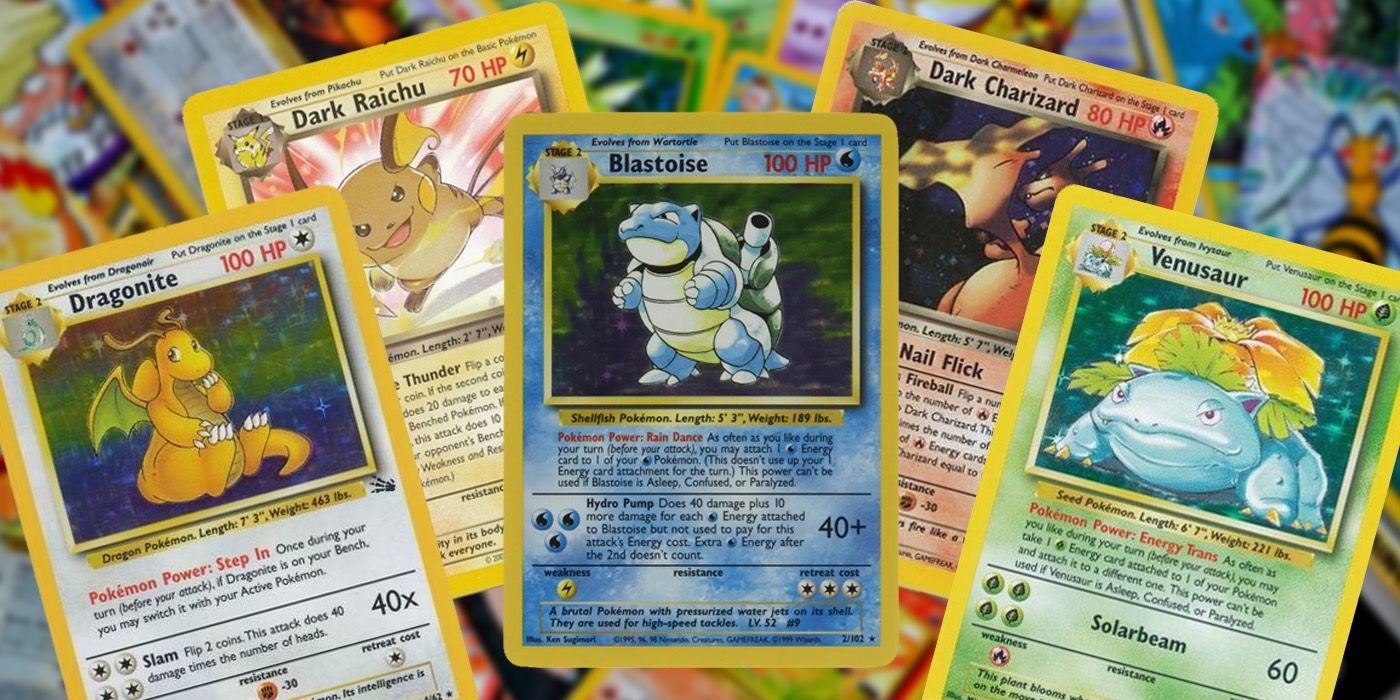 Some of the rarest Pokemon cards from the Base, Fossil and Team Rocket sets