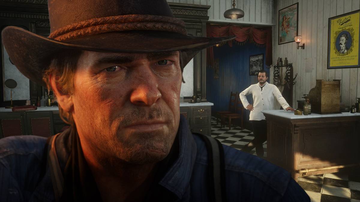 Arthur goes for a hair cut in Red Dead Redemption 2