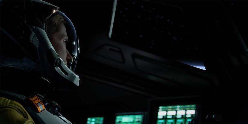 Selene sitting in spaceship