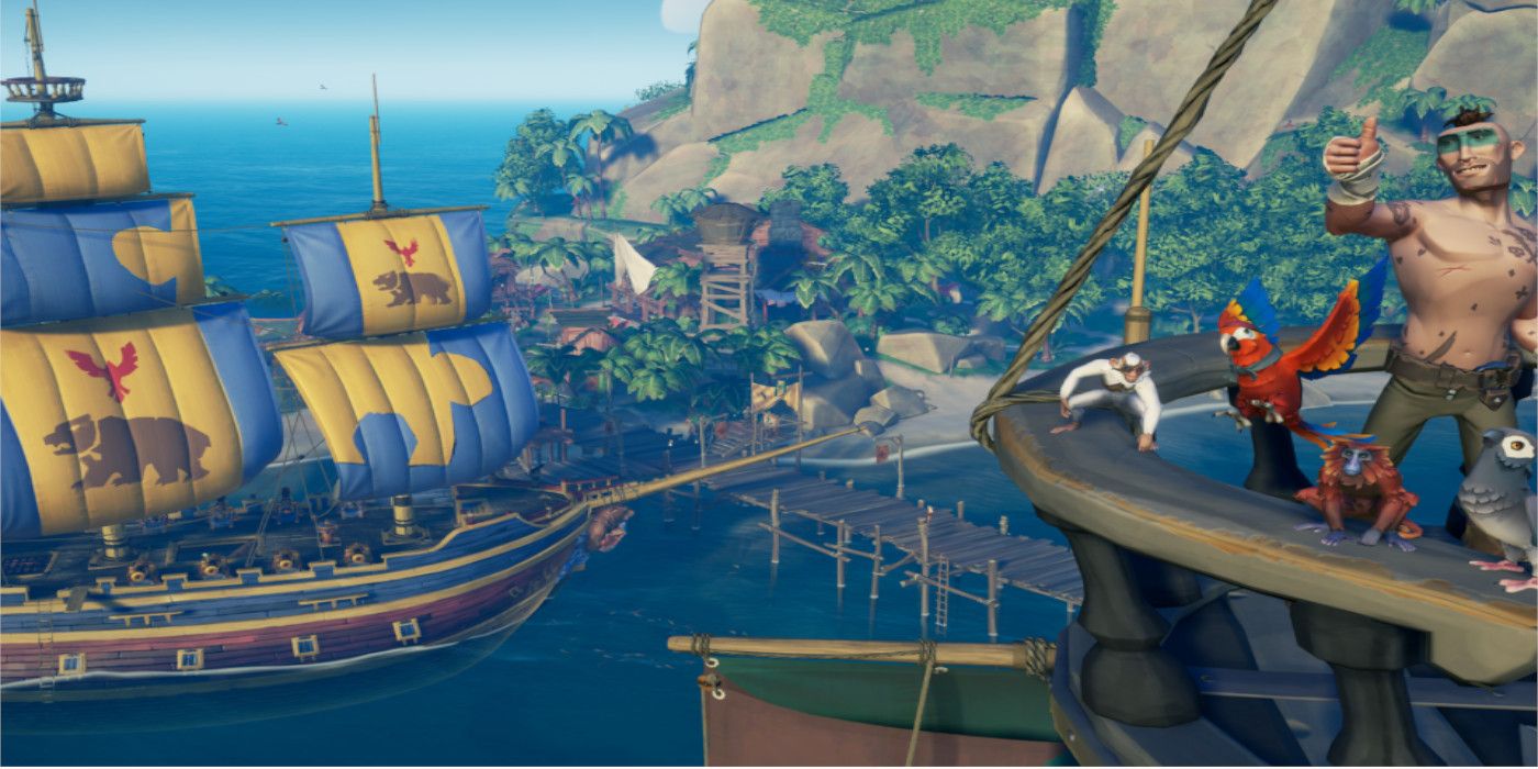 sea-of-thieves-boat-in-harbor-pirate-with-pets