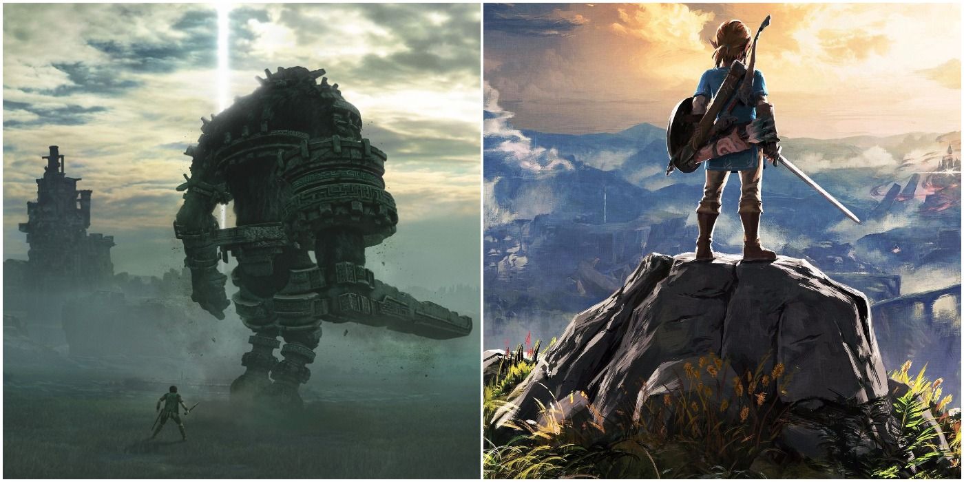 (Left) Cover art for Shadow of the Colossus (Right) Cover art for Breath of the Wild