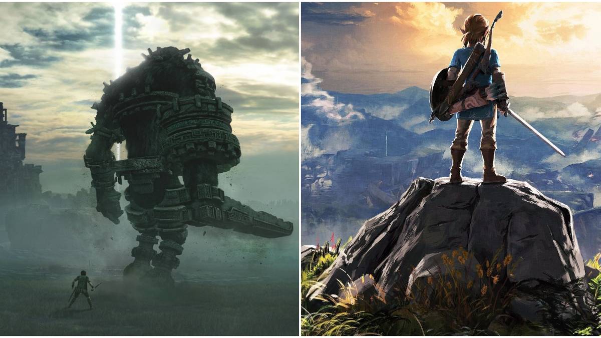 (Left) Cover art for Shadow of the Colossus (Right) Cover art for Breath of the Wild
