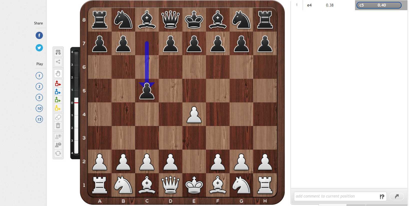 sicilians defense chess opening on 2d board