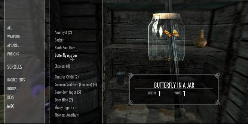 Skyrim butterfly in jar