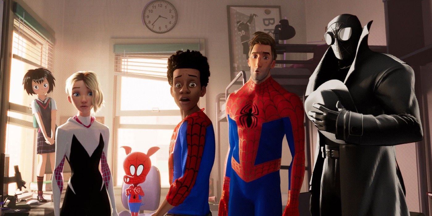 Spider-Man Into the Spider-Verse characters Miles Morales Peter Parker Gwen Stacy