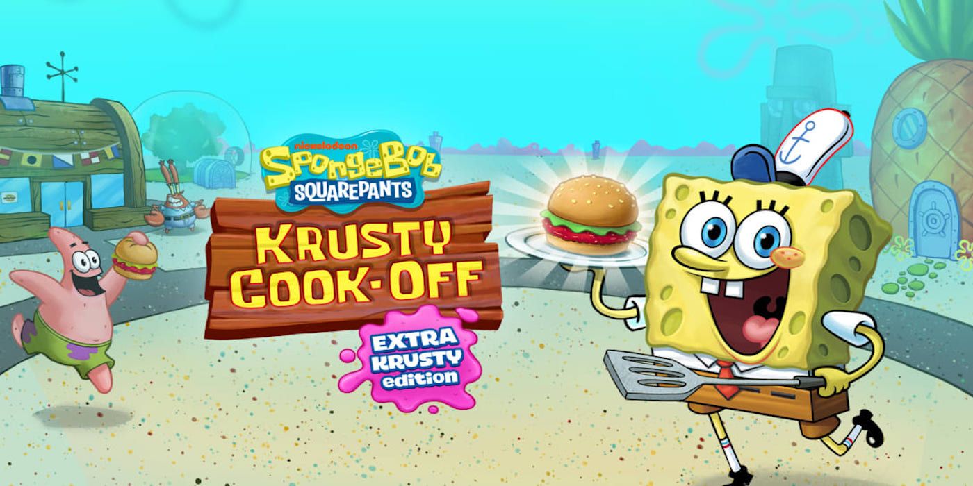 krusty cook off title art with spongebob and patrick
