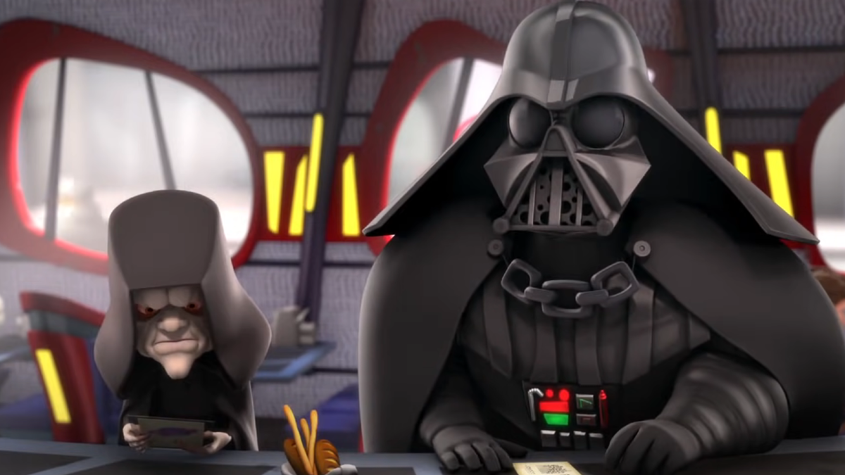Darth Vader and Emperor Palpatine in Star Wars: Detours