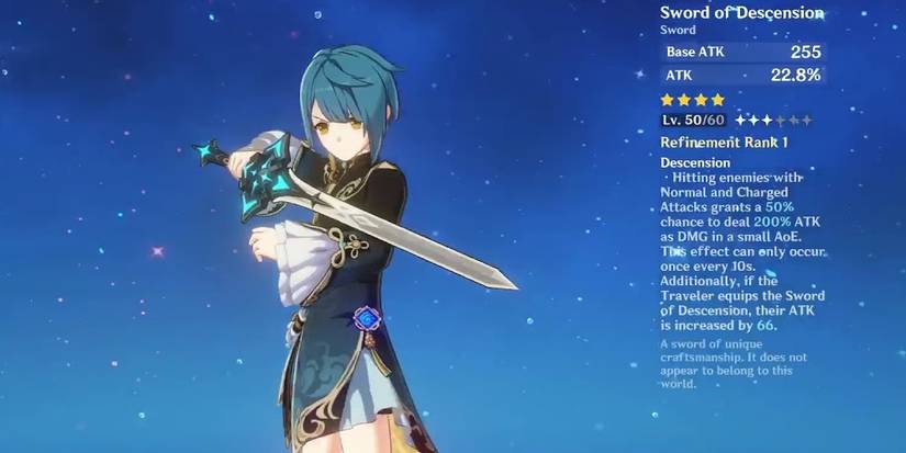 Genshin Impact Sword of Descension Xingqiu Description
