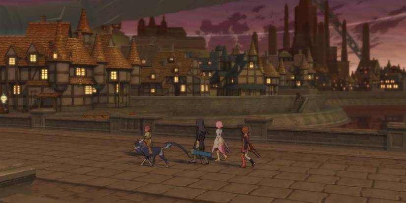 tales of vesperia - party walking into city