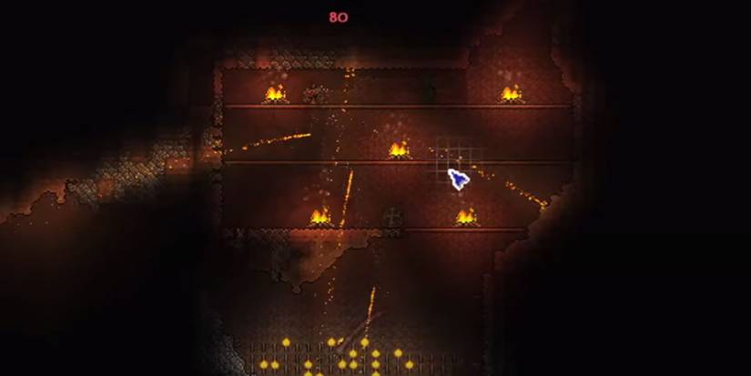 player dodging torch attacks.