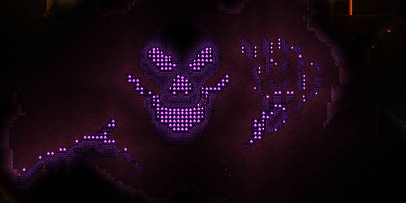 player making a torch god trial arena with purple torches.