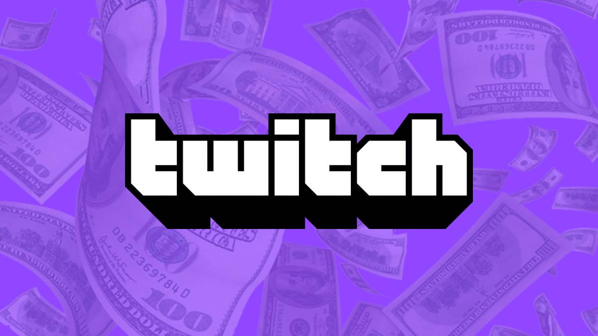 The Twitch logo with money behind it