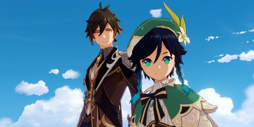 genshin impact zhongli suit venti bard sky