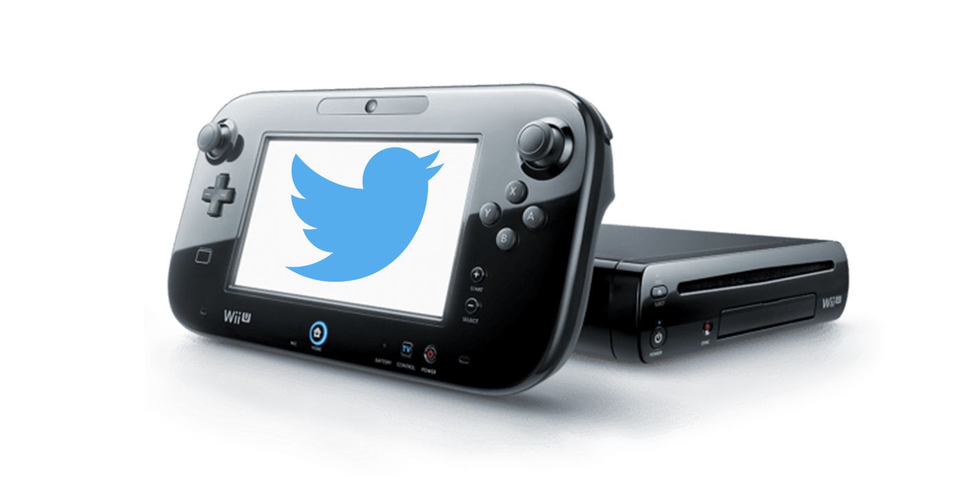 Wii U with Twitter logo on screen