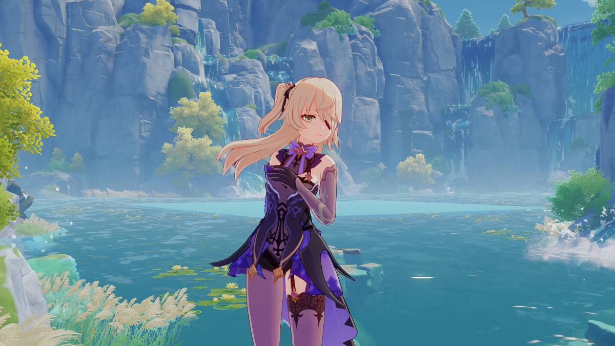 genshin impact fischl lake backdrop