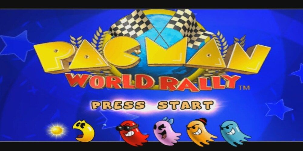 Pac-Man World Rally with Pac-Man being chased by ghosts