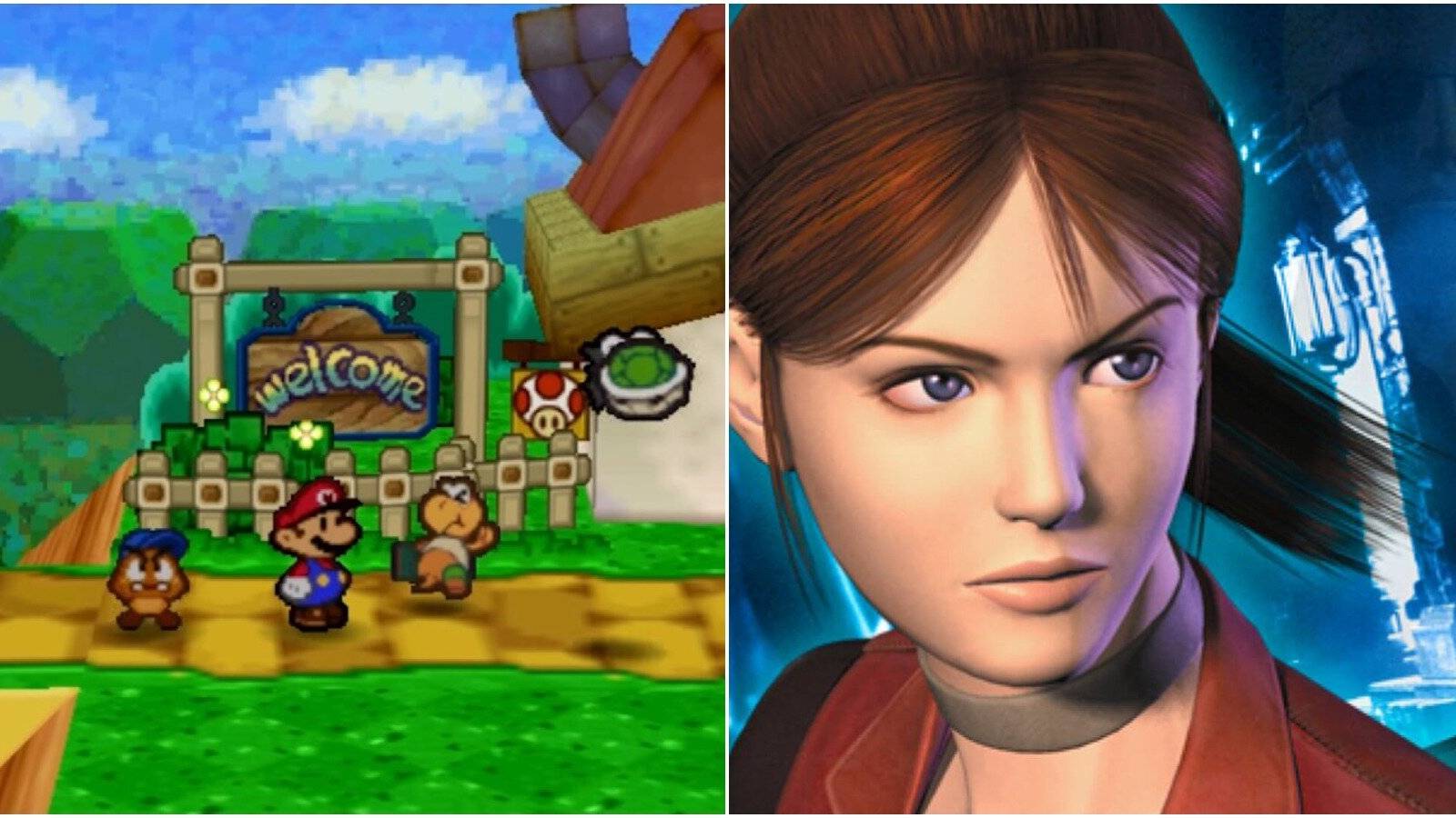 Split image for Paper Mario and Veronica.