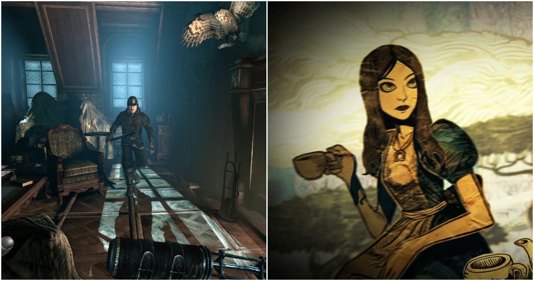 Split image of Thief and Alice: Madness Returns