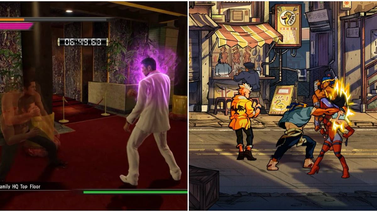 (Left) Fighting in Yakuza 0 (Right) Fighting in Streets of Rage 4