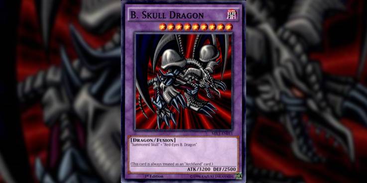Yugioh dark dragon fusion monster card.