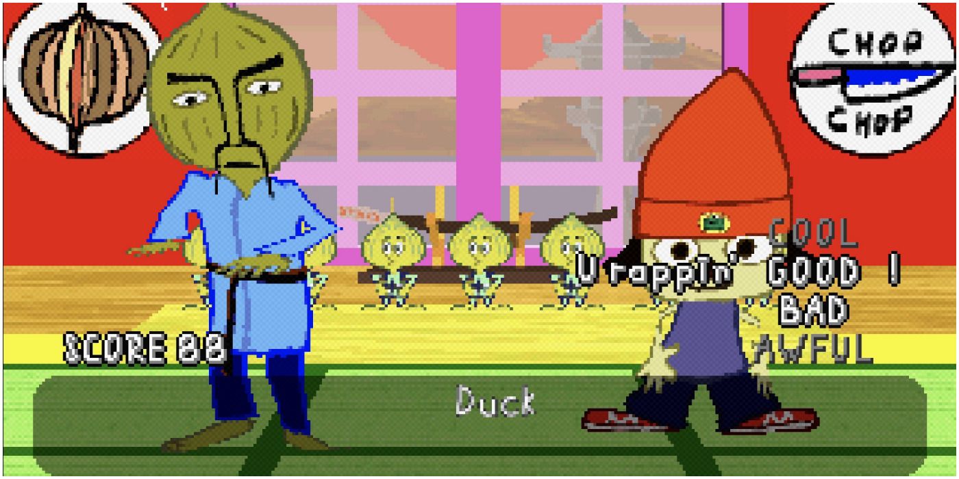 Master Onion and Parappa rapping from Parappa The Rapper
