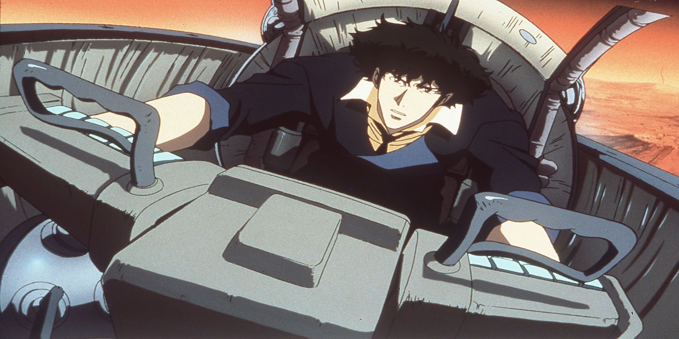 Spike flying his ship from Cowboy Bebop