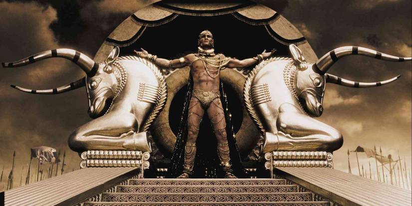 300 king xerxes on a mobile throne
