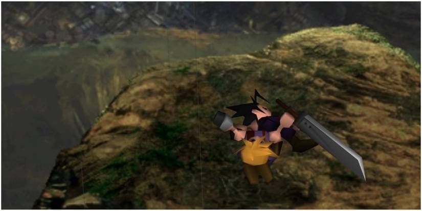 Cloud crying over Zack in Final Fantasy VII