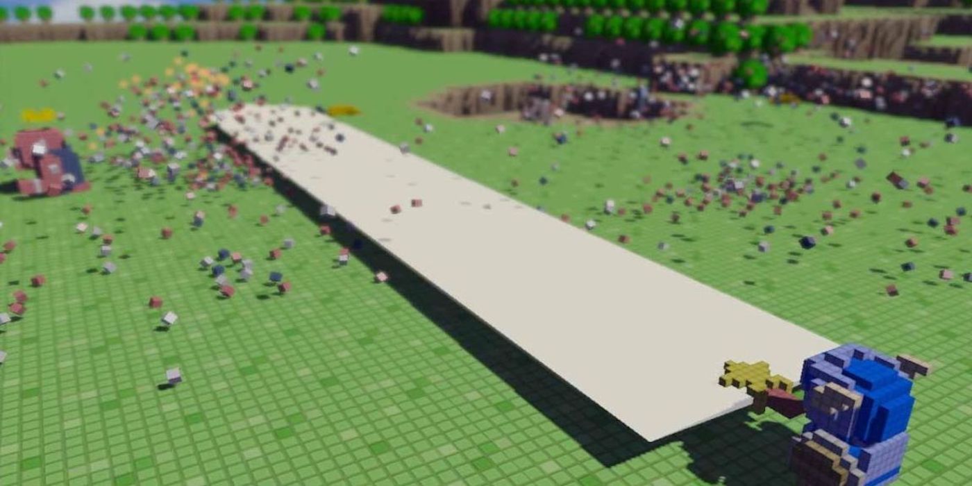 Using the giant sword from 3D Dot Game Heroes
