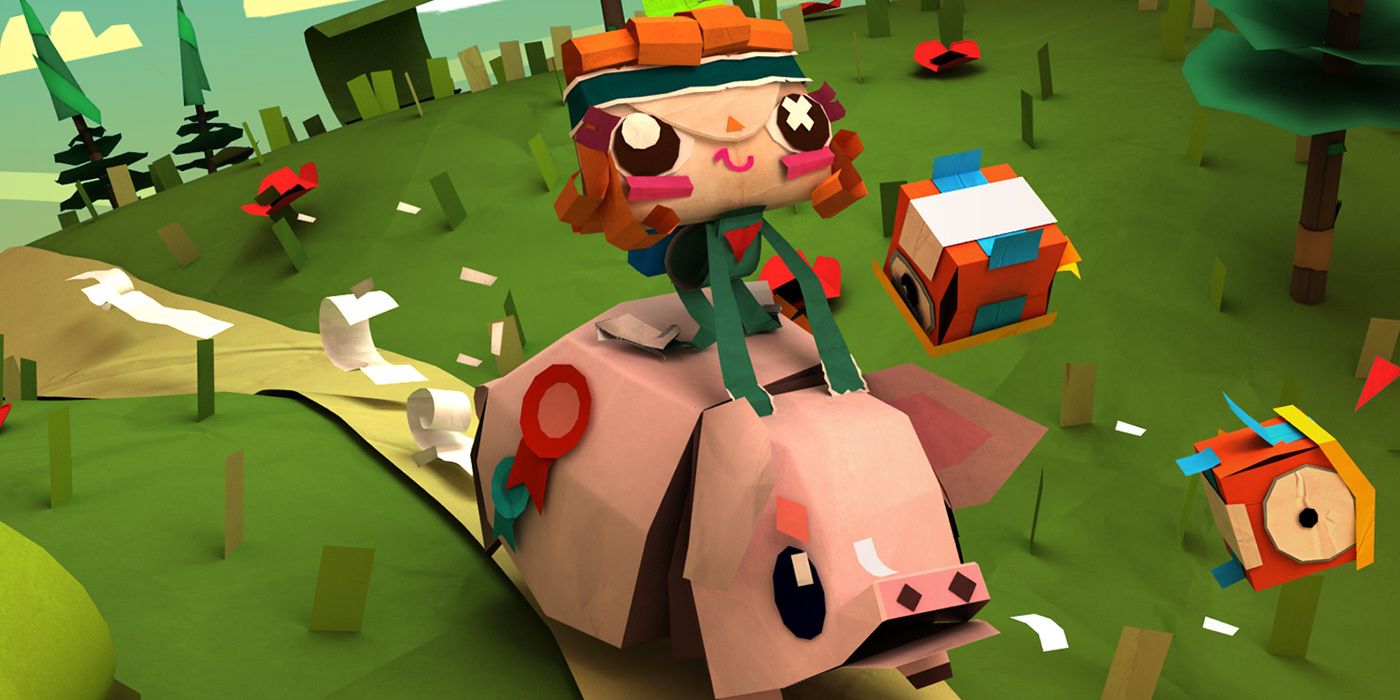 Riding a pig in Tearaway Unfolded