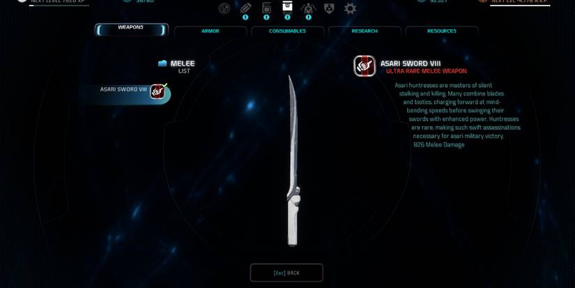 Andromeda Asari Sword
