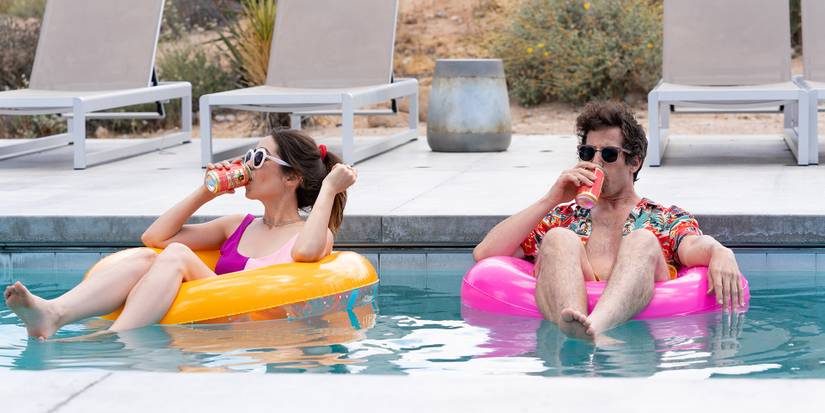 Andy Samberg and Cristin Milioti in Palm Springs