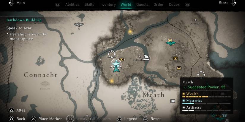 map location of a cairn in meath.