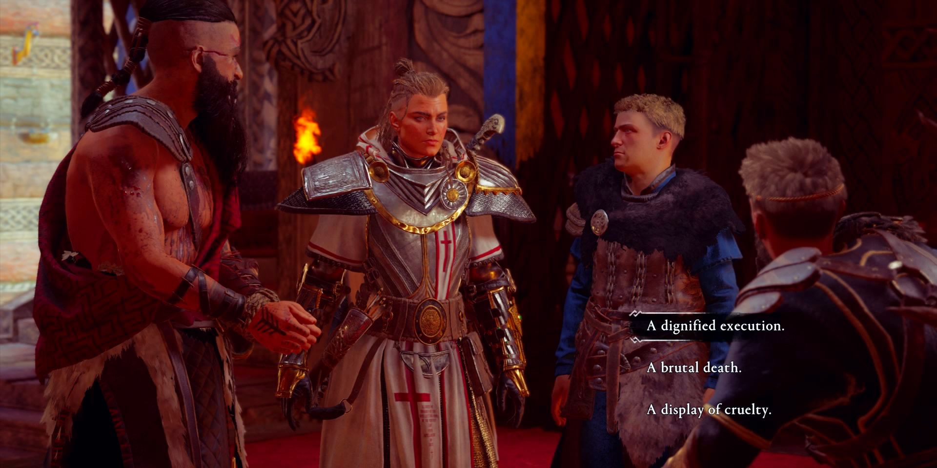 cutscene where eivor gets to choose thorstein's fate.