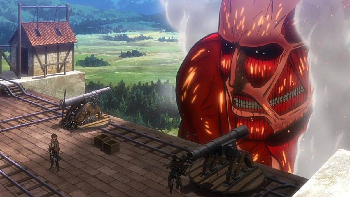 The colossal titan from Attack on Titan