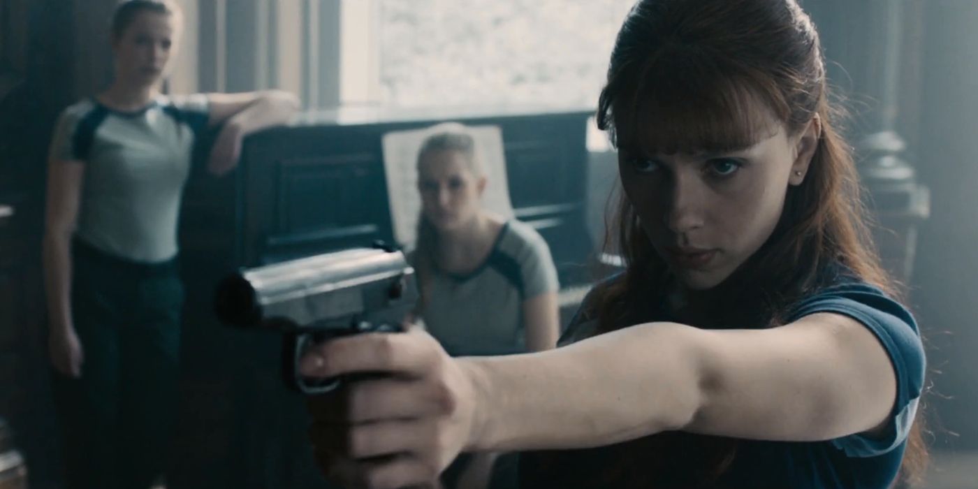 Black Widow Avengers Age Of Ultron Screenshot Of Dream Sequence Featuring Black Widow IN her Younger Years