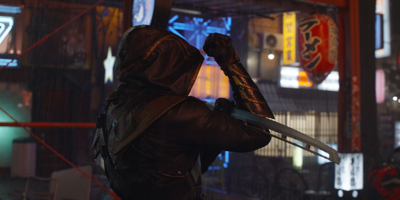 Avengers Endgame Screenshot Of Hawkeye As Ronin With Sword