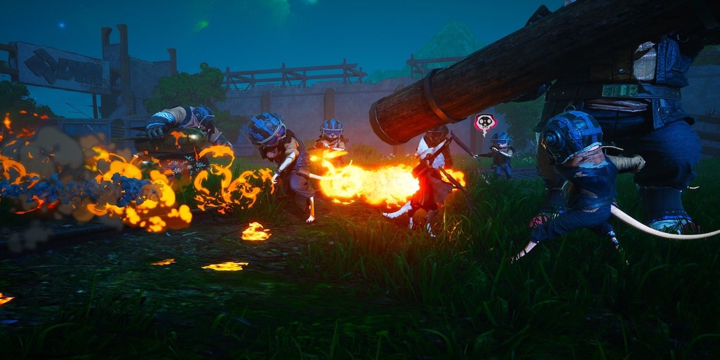 Fighting against a group from Biomutant