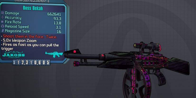 Borderlands 2 Bekah stat card