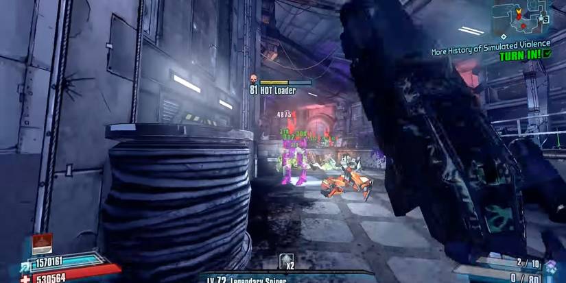Borderlands 2 Triquetra firing at enemy