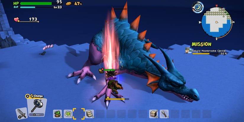 Players can battle dragons and other monsters in Dragon Quest Builders 2