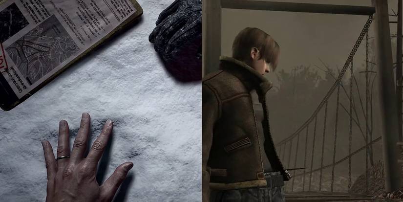Both Ethan in RE 8 and Leon in RE 4 stumble upon remote villages to retrieve someone - Resident Evil Village Easter Eggs