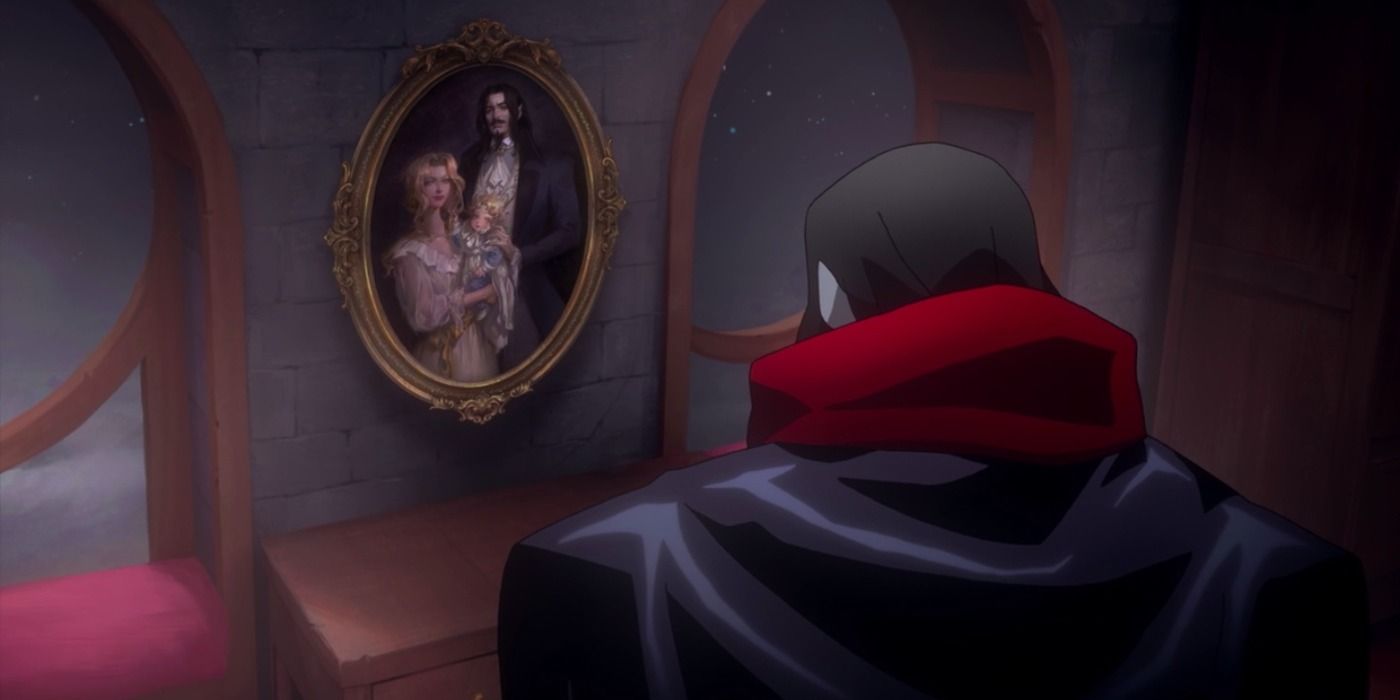 Castlevania Netflix, Dracula staring at a familty portrait