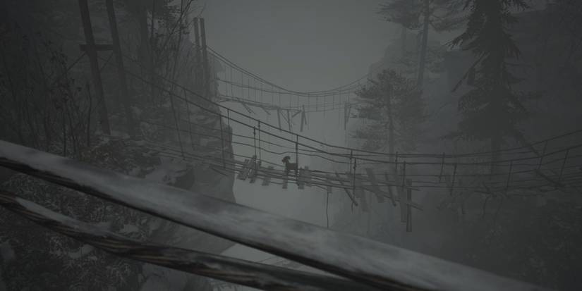 RE Village Suspension Bridge Collectible Goat