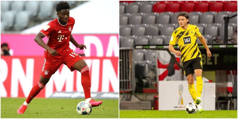 Alphonso Davies and Nico Schultz Running with a Ball