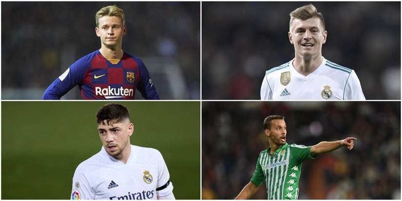 Footballers Frenkie De Jong Toni Kroos Federico Valverde Sergio Canales