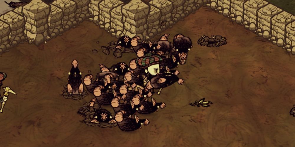 Moleworms Can Be Knocked Out With A Hammer And Farmed In Don't Starve